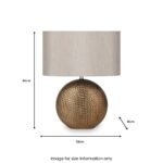Mabel Bronze Dot Textured Ceramic Table Lamp - Image 3
