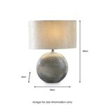 Mabel Silver Dot Textured Ceramic Table Lamp - Image 4