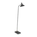 Canton Matt Black and Brass Metal Cone Floor Lamp