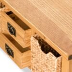 Surrey Oak Coffee Table with Baskets - Image 4