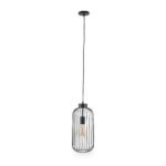 Dania Matt Black Metal Wire Tall Pendant