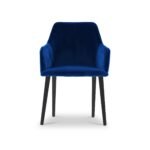 Zane Velvet Dining Chair with Black Leg - Image 2