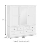 Porter Triple Wardrobe with 6 Drawers - Image 3