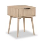 Jakob Oak 1 Drawer Grooved Side Table