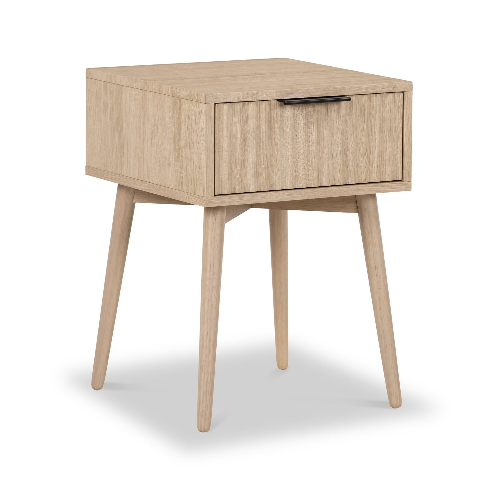 RF7359-Jakob-1-Drawer-Side-Table-Angle1_b1a19a2b-aceb-42b8-bb1f-7cf03e2da2aa Jakob Oak 1 Drawer Grooved Side Table - Image 1
