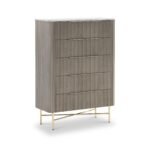 Amelie Grey Fluted 5 Drawer Chest