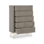 Amelie Grey Fluted 5 Drawer Chest - Image 3