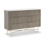 Amelie Grey Fluted 6 Drawer Chest
