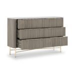 Amelie Grey Fluted 6 Drawer Chest - Image 3