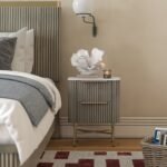 Amelie Grey Fluted 2 Drawer Narrow Bedside Table - Image 2