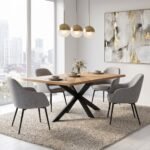 Sunburst Oak 150cm Rectangular Dining Table - Image 2