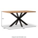 Sunburst Oak 150cm Rectangular Dining Table - Image 11