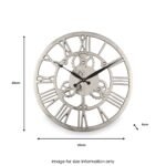 Shiny Nickel Cog Small Round Wall Clock - Image 6