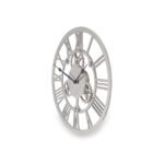 Shiny Nickel Cog Small Round Wall Clock - Image 4