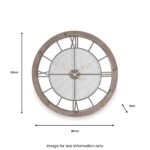 Natural Wood & Metal Round Wall Clock - Image 6