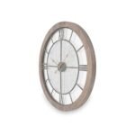 Natural Wood & Metal Round Wall Clock - Image 3