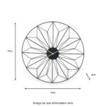 Black and Gold Metal Geo Design Round Wall Clock - Image 3