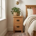Surrey Oak Slim Bedside Table - Image 2