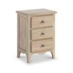 Celine Washed Oak 3 Drawer Bedside Table