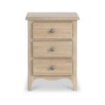 Celine Washed Oak 3 Drawer Bedside Table - Image 3