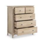 Celine Washed Oak 2 Over 3 Drawer Chest - Image 3