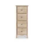 Celine Washed Oak 4 Drawer Tallboy Chest - Image 3