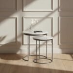 Pimlico Marble Nest of 2 Tables with Grey Frame - Image 2