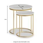 Pimlico Marble Nest of 2 Tables with Gold Frame - Image 4