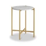 Pimlico Marble Round Side Table with Gold Frame
