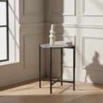 Pimlico Marble Round Side Table with Grey Frame - Image 5