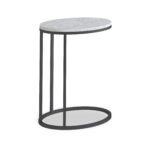 Pimlico Marble Oval C Side Table with Grey Frame