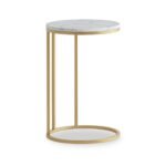 Pimlico Marble Round C Side Table with Gold Frame