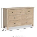 Trelan Washed Oak 3 Over 4 Chest of Drawers - Image 3