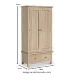 Trelan Washed Oak Double Wardrobe - Image 4