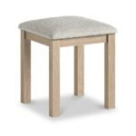 Trelan Washed Oak Boucle Dressing Table Stool