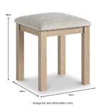 Trelan Washed Oak Boucle Dressing Table Stool - Image 2