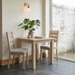 Trelan Washed Oak 80cm Bistro Dining Table - Image 2
