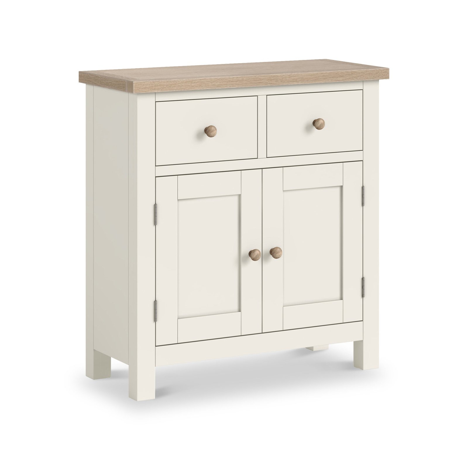 RF8837-Trelan-Painted-Mini-Sideboard-Coconut-WH-Angle1 Trelan Mini Sideboard - Image 1