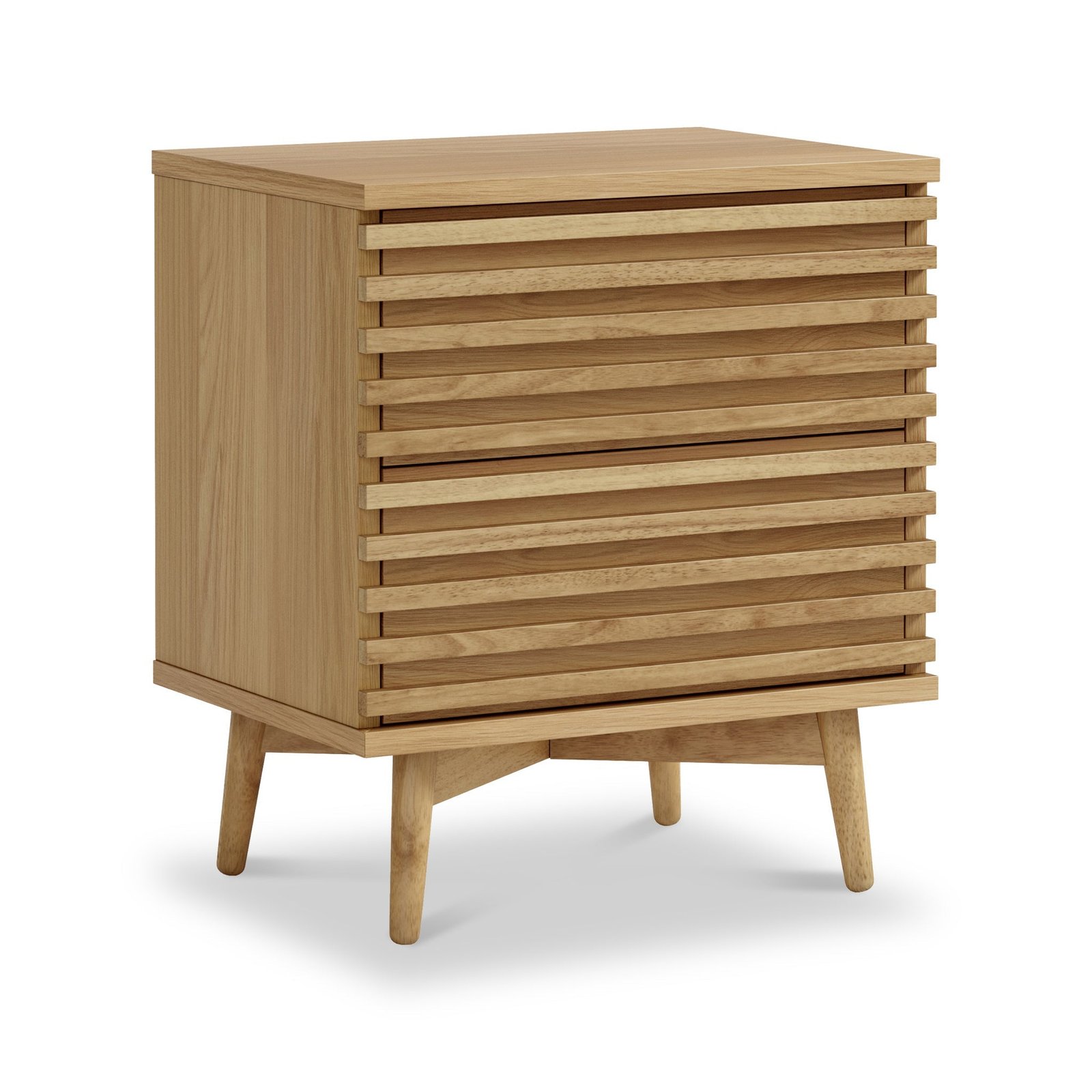 RF8974-Kari-Oak-Bedside-Light-Stain-Angle1 Kari Light Oak Bedside Table - Image 1