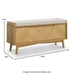 Flintham Oak Storage Bench - Image 3