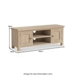 Trelan Washed Oak 125cm Large TV Unit - Image 3