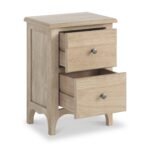 Celine Washed Oak 2 Drawer Bedside Table - Image 4