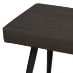 Whitstone Dark Grey Distressed Faux Leather Dining Bench - Image 3