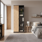 Huxley 1 Door Wardrobe with Open Shelves - Image 10