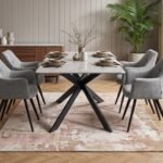 Casey Grey 160cm Sintered Stone Dining Table - Image 2