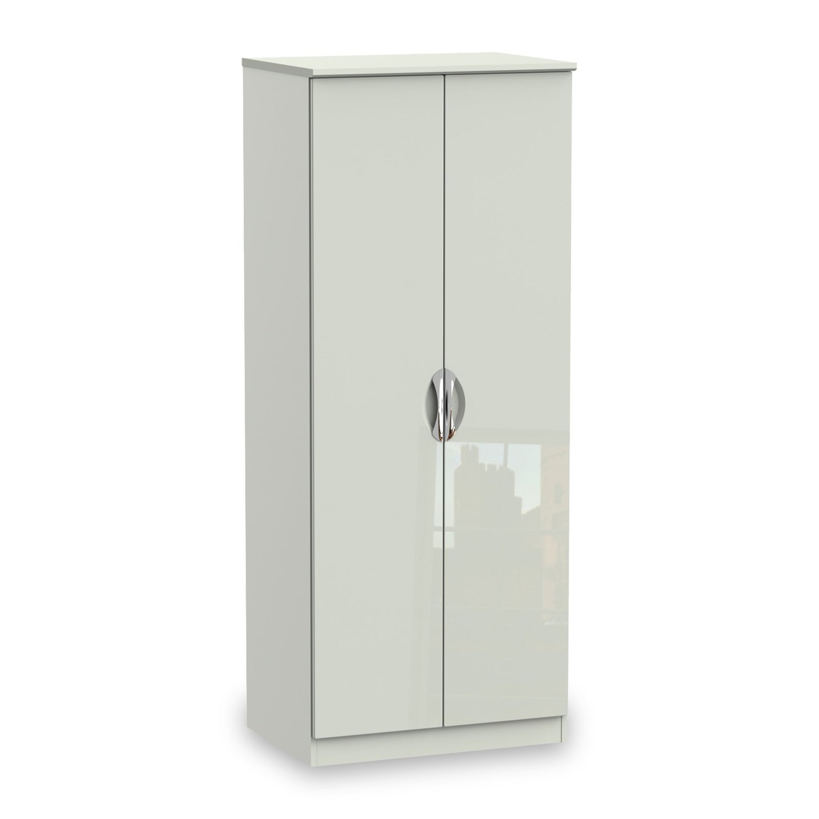 RFCAM060KGK-Beckett-Cream-Gloss-2-Door-Wardrobe-Angle_c35d3f8f-da26-44ae-8090-bdc38419986d Beckett Gloss 2 Door Wardrobe - Image 1