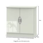 Beckett Cream Gloss 2 Door TV Unit - Image 4
