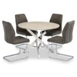 Lewis Faux Leather Quilted Back Dining Chair - Image 9