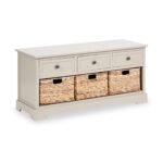 Devonshire Pine Storage Bench with Baskets