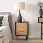 Hailee Oak and Pine 3 Drawer Bedside Table - Image 2